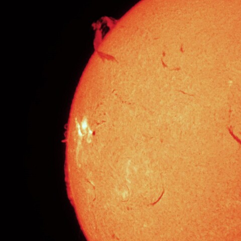 5/14夕方の太陽(Hα・X2.5フレア発生後の残光)