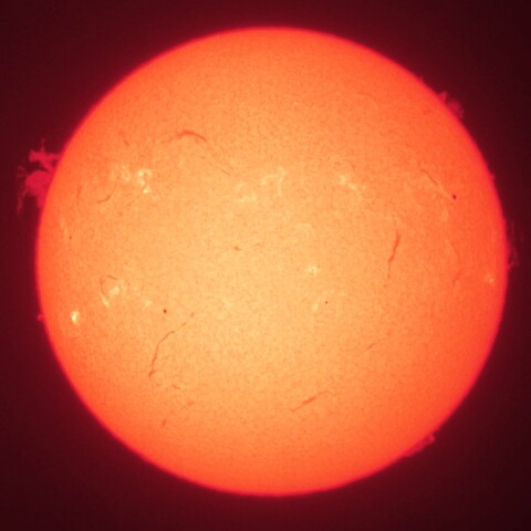 5/23朝の太陽(Hα・カラーにて)