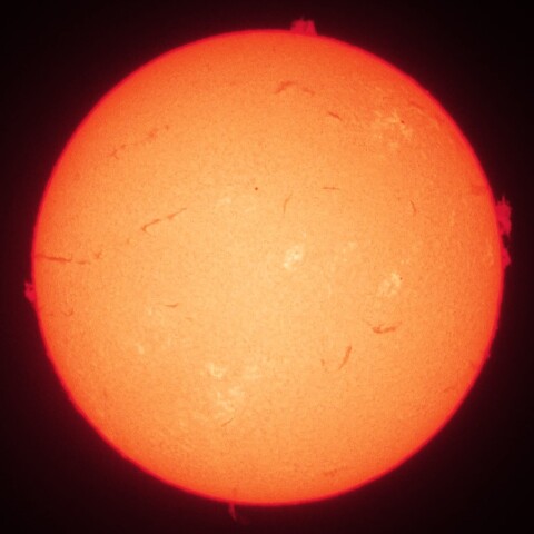 7/4夕方の太陽(Hα中心付近・カラーにて)