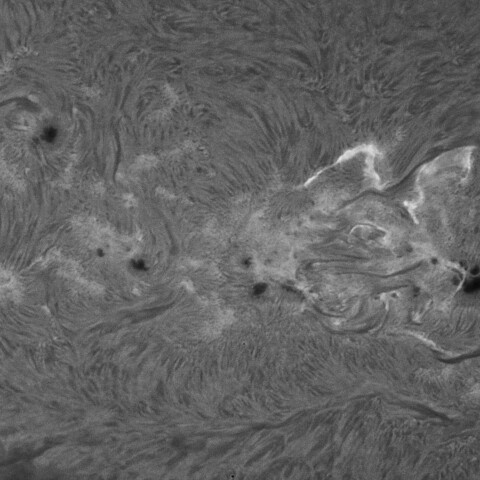 8/31朝の太陽(4197付近・フレア発生)