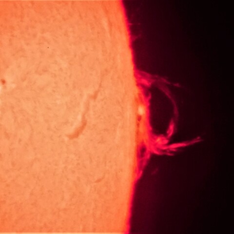 4/1  朝一の太陽  C9.7フレアからのプロミネンス