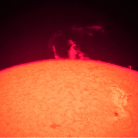 7/3朝の太陽　プロミネンス