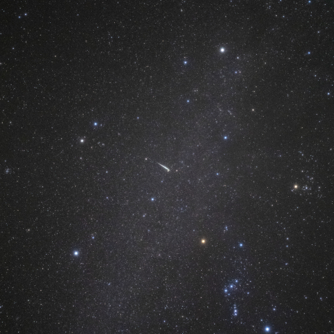 冬の星野とふたご座流星群