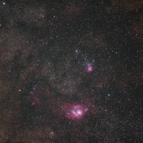 M8 Lagoon Nebula、M20 Trifid Nebula