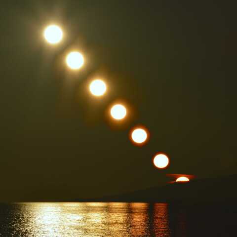 男鹿半島へ日没