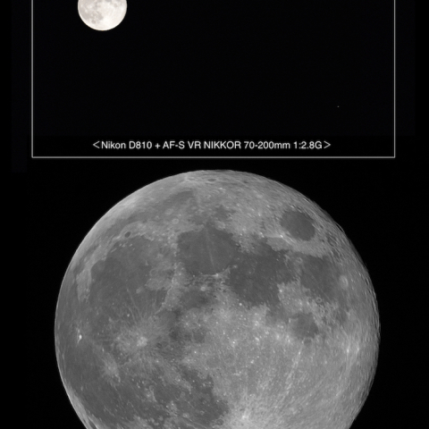 月齢14.7のお月さんと木星（2023.10.29）