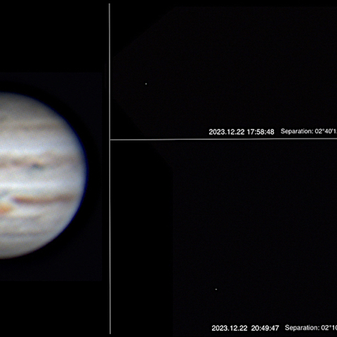 木星と月の接近（2023.12.22）