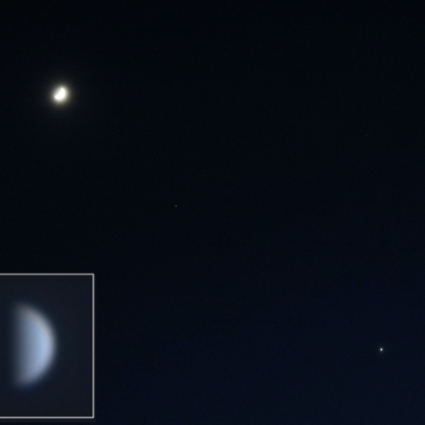 金星＆月、土星、金星の接近（2025.01.05）