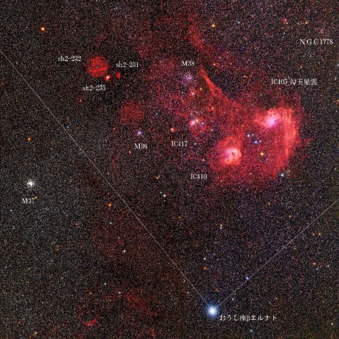 「　ぎょしゃ座南部の星雲・星団　」