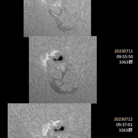 20230712の太陽_2(ダークフィラメントの消長)