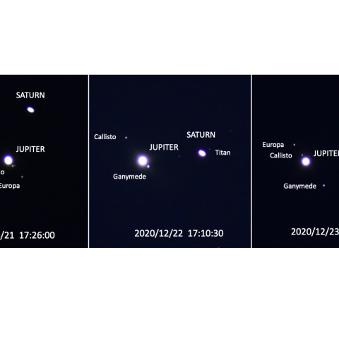 木星・土星接近3日間の動き