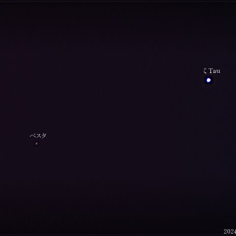 おうし座ζに接近中の小惑星ベスタ