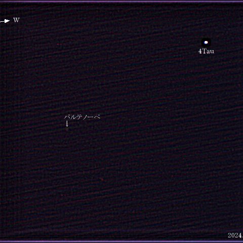 小惑星パルテノーペとおうし座4番星の接近