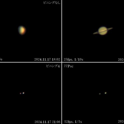 金星、土星、うお座ζ、77番星