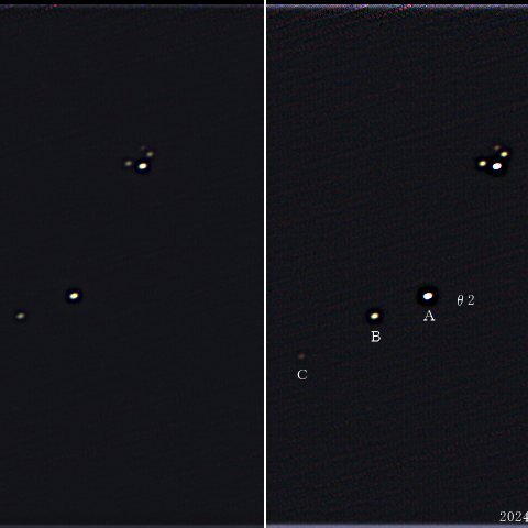 オリオン座θ1とθ2