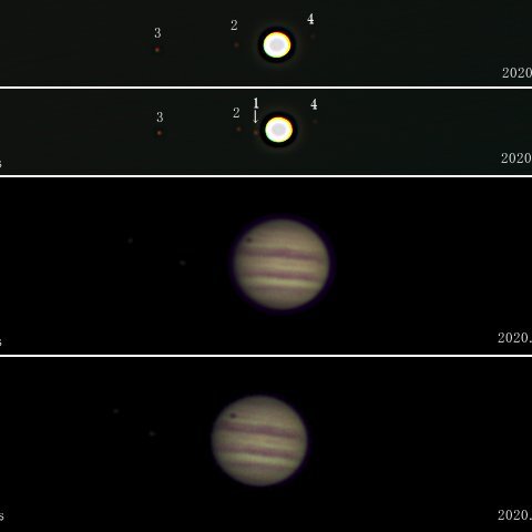 イオの出現とカリストの影の移動