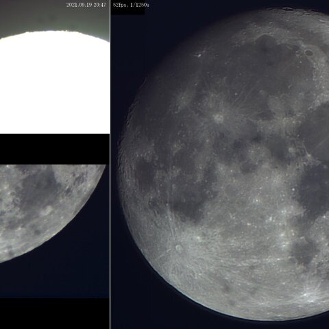 みずがめ座τ2と月と鳥