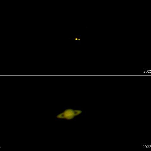 いるか座γと土星