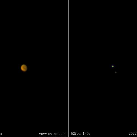 火星とSTF331(ペルセウス座)