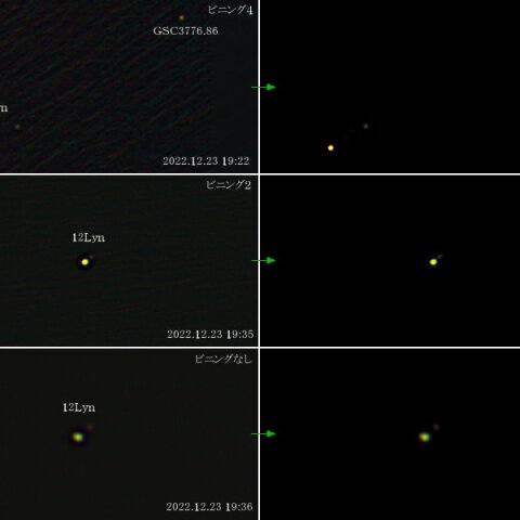 やまねこ座5番星と12番星