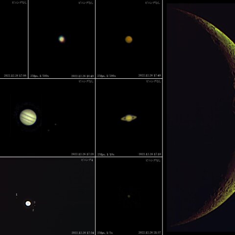 2022年12月26日の6惑星と5衛星