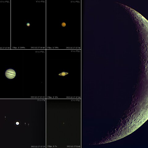 2022年12月27日の6惑星と5衛星