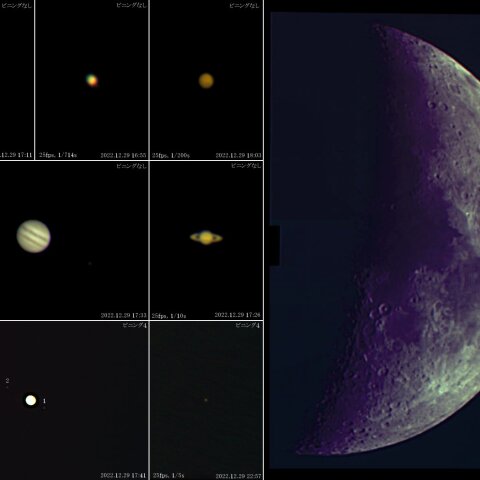 2022年12月29日の6惑星と5衛星