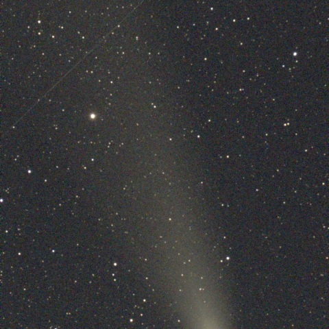 夏の天の川に浮かぶ、紫金山・アトラス彗星(C/2023 A3)。