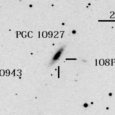 シフレオ周期彗星(108P)を観測中に発見された超新星候補天体 (PGG 10927)