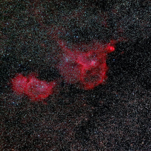 カシオペア座　ハート星雲と胎児星雲