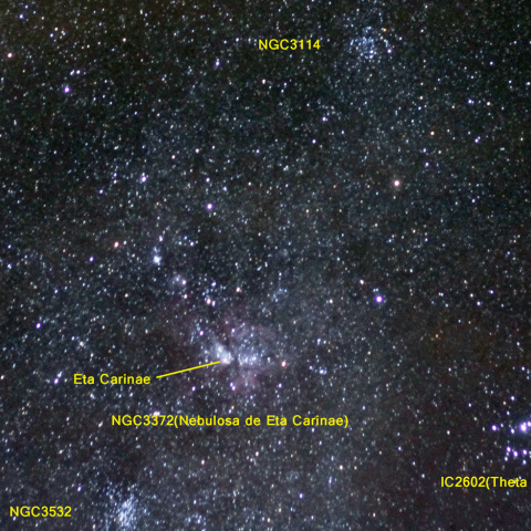 イータ・カリーナとカリーナ星雲（ブラジルにて）