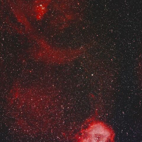 板橋区から　バラ星雲からクリスマスツリー星団