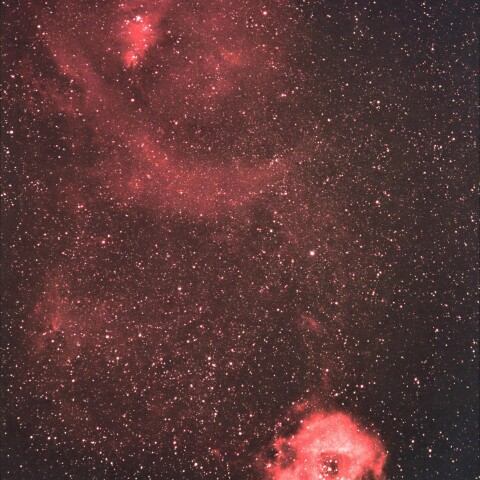 東京都板橋区から　バラ星雲からクリスマスツリー星団