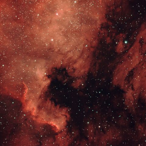 奥多摩湖から　北アメリカ星雲とペリカン星雲