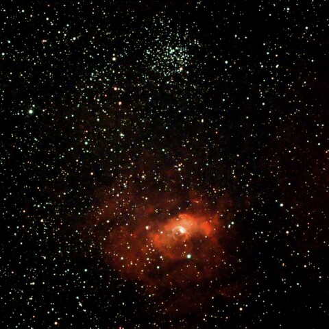 日光から　NGC7635 バブル星雲 とM52