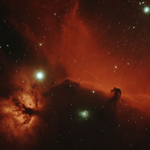 平沢ダムから　馬頭星雲　燃える木星雲