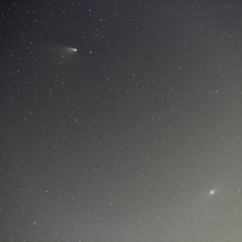 パンスターズ彗星とアンドロメダ大星雲