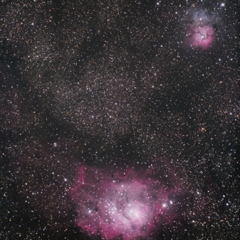 干潟星雲と三裂星雲