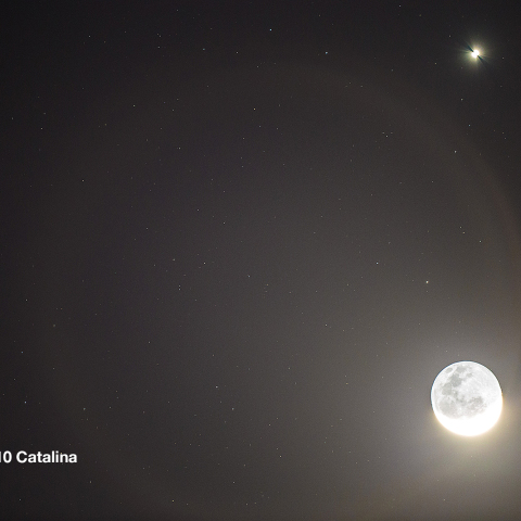 カタリナ彗星と月と金星と