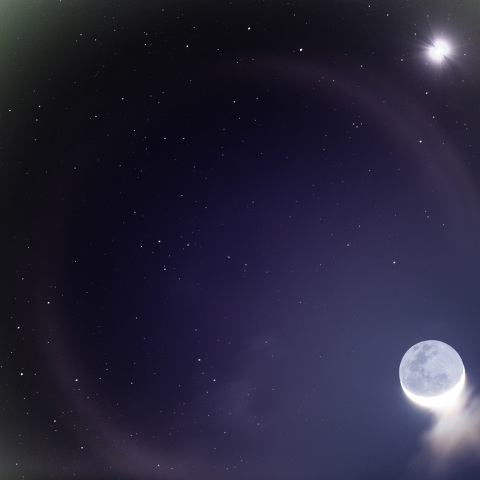 月・彗・金の三角定規　カタリナ彗星C/2013 US10