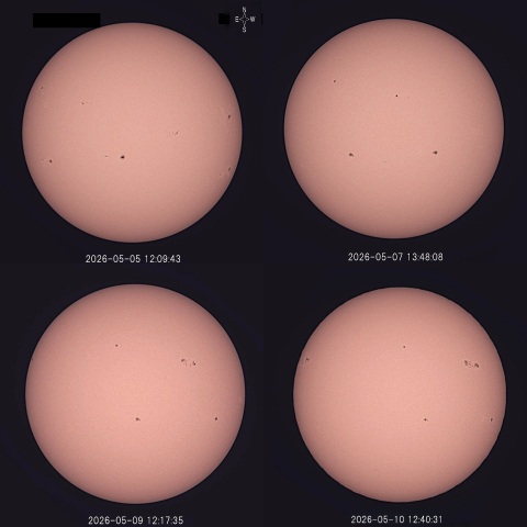 太陽黒点(5/5,5/7,5/9,5/10)