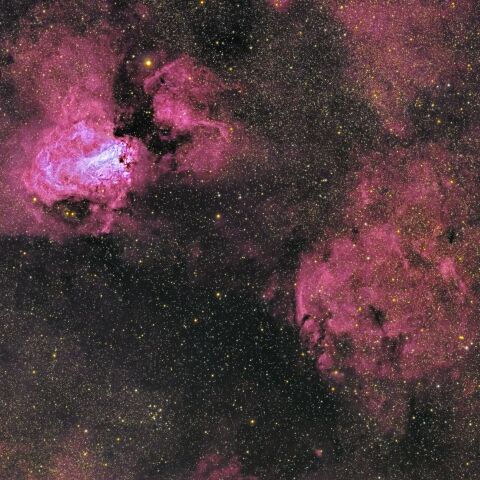 「M17 オメガ星雲」(左)と「Sh2-44 いて座 散光星雲」(右)