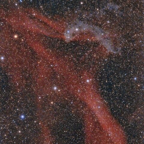 とかげ座の「Sh2-126 鷹の爪星雲」と「LBN437 分子雲」