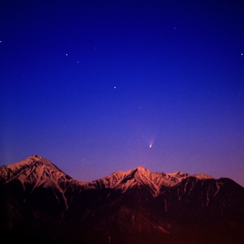 北アルプスとパンスターズ彗星