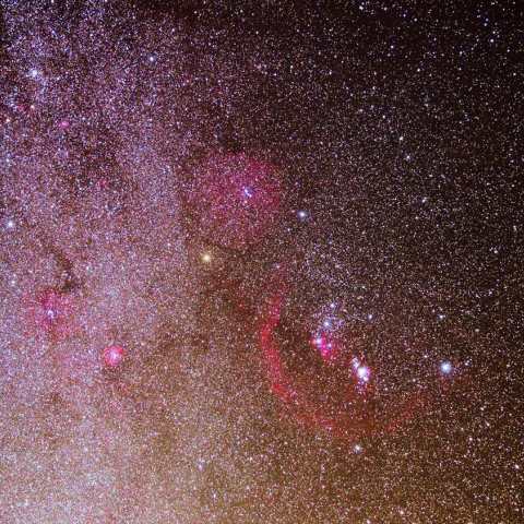 オリオン座と冬の天の川