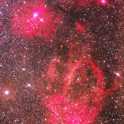 M52からクワガタ星雲付近