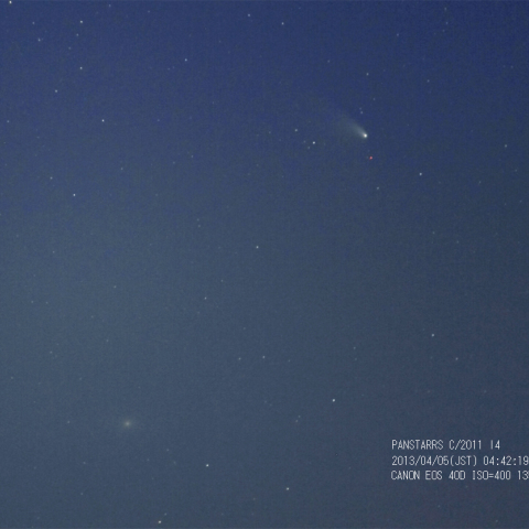 アンドロメダ星雲に最接近時のパンスターズ彗星