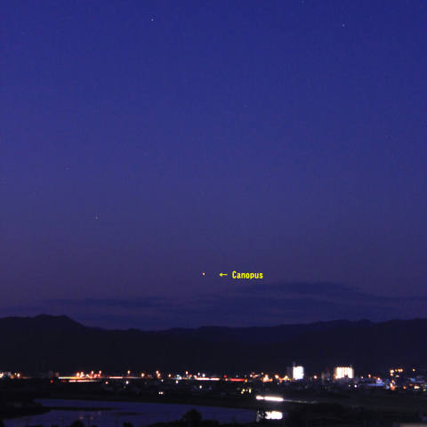明け方の空にカノープス