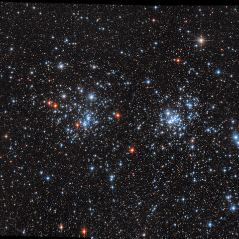 ペルセウス座の二重星団 モザイク合成