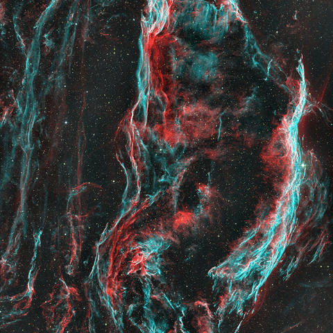 網状星雲西側 HOO画像